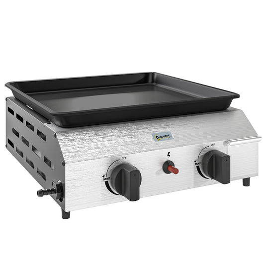Photo of Outsunny Two Burner Portable Gas Grill in Grill colour on a white background