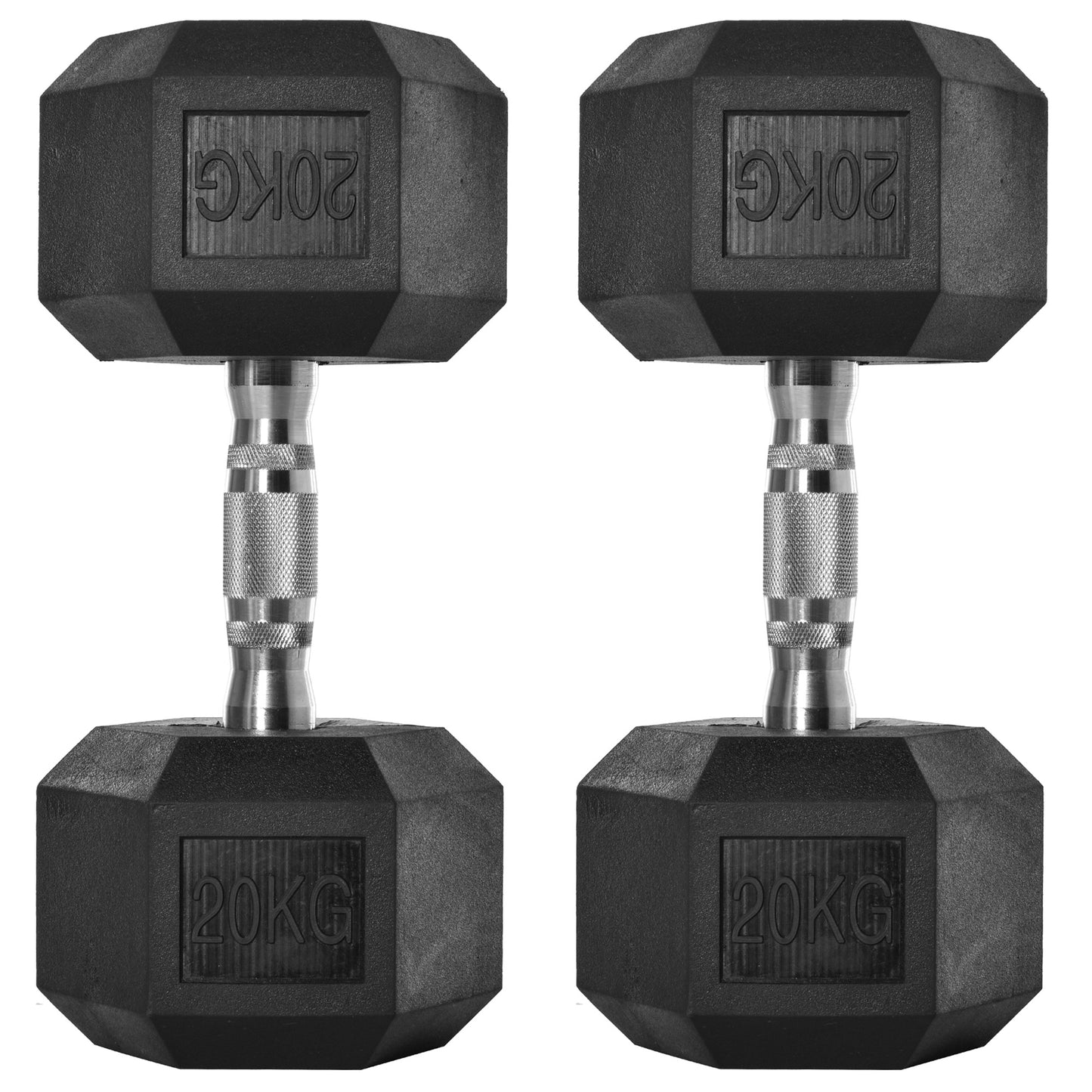 Photo of HOMCOM 2x20kg Rubber Hex Dumbbell Portable Hand Weights Dumbbell Home Gym Workout Fitness Hand Dumbbell in Dumbbell colour on a white background