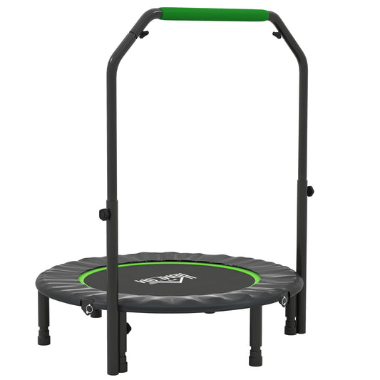 Photo of HOMCOM 40" Foldable Mini Fitness Trampoline, with Adjustable Foam Handle, Green in Green colour on a white background
