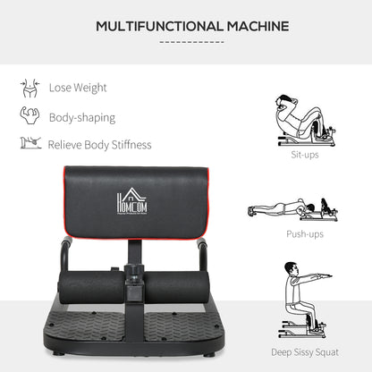 HOMCOM multifunction squat machine shown front-on with padded support and foam rollers