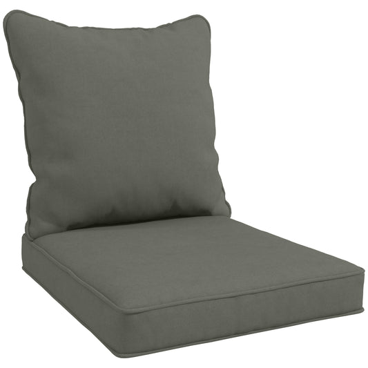 Photo of Outsunny Seat and Back Padded Cushion Set, CUSHION ONLY - Charcoal Grey in Grey colour on a white background