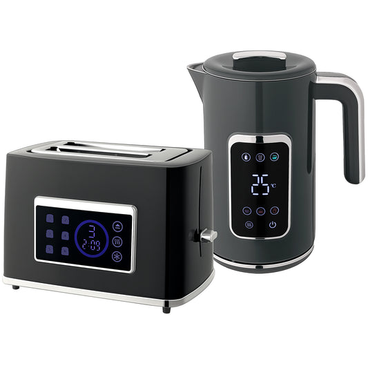 Photo of HOMCOM Touch Screen Kettle and Toaster Set - Grey in Grey colour on a white background