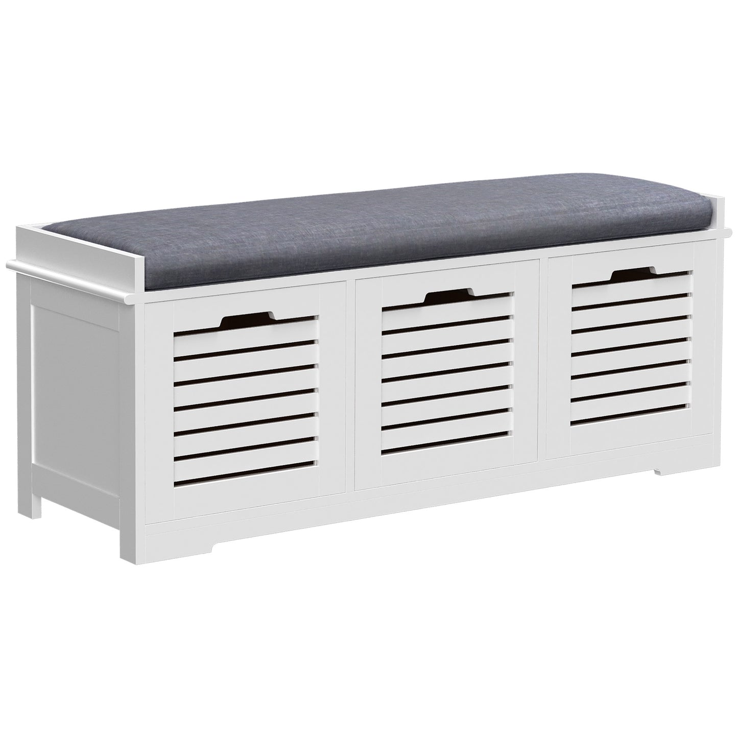 Photo of HOMCOM 3-Drawer Shoe Storage Bench - White in White colour on a white background
