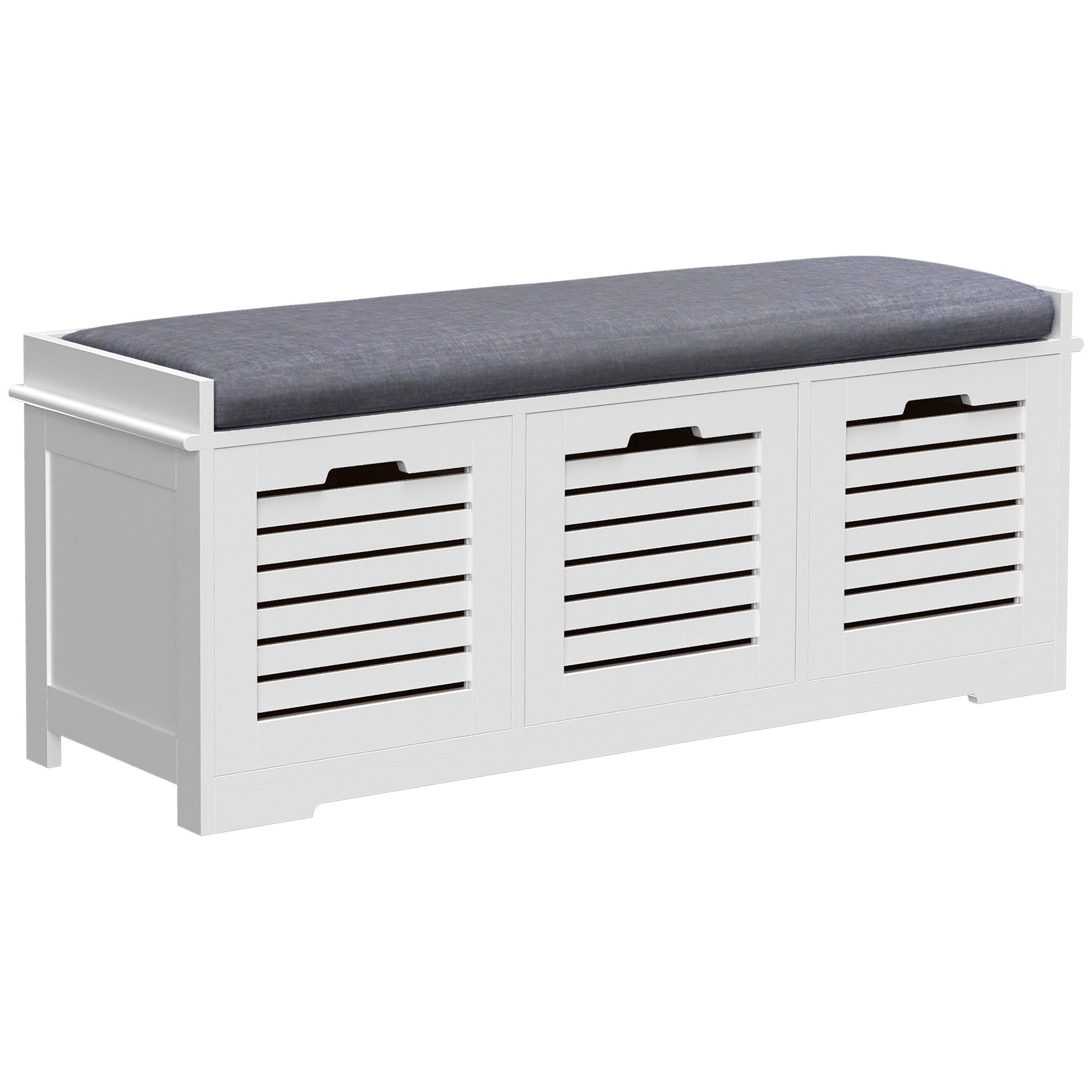 Photo of HOMCOM 3-Drawer Shoe Storage Bench - White in White colour on a white background