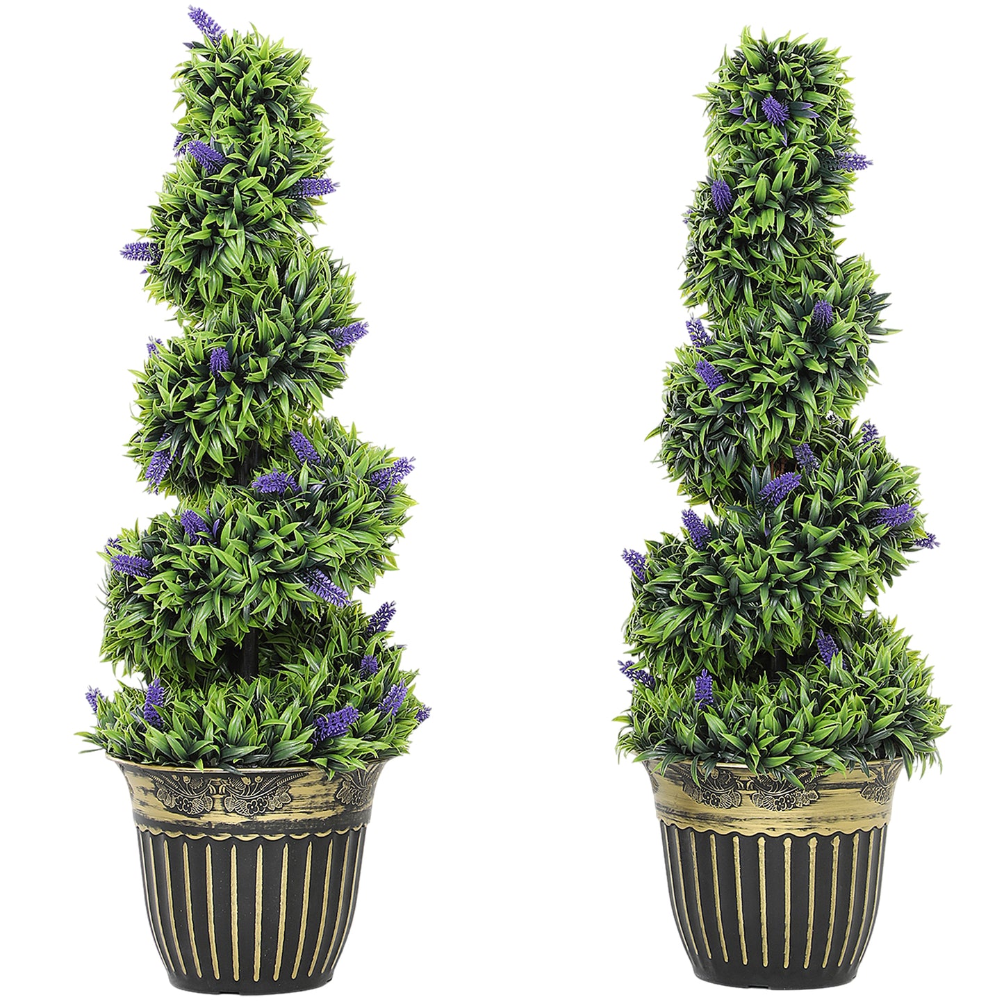 Photo of HOMCOM Set of Two 90cm Artificial Lavender Trees in Trees colour on a white background