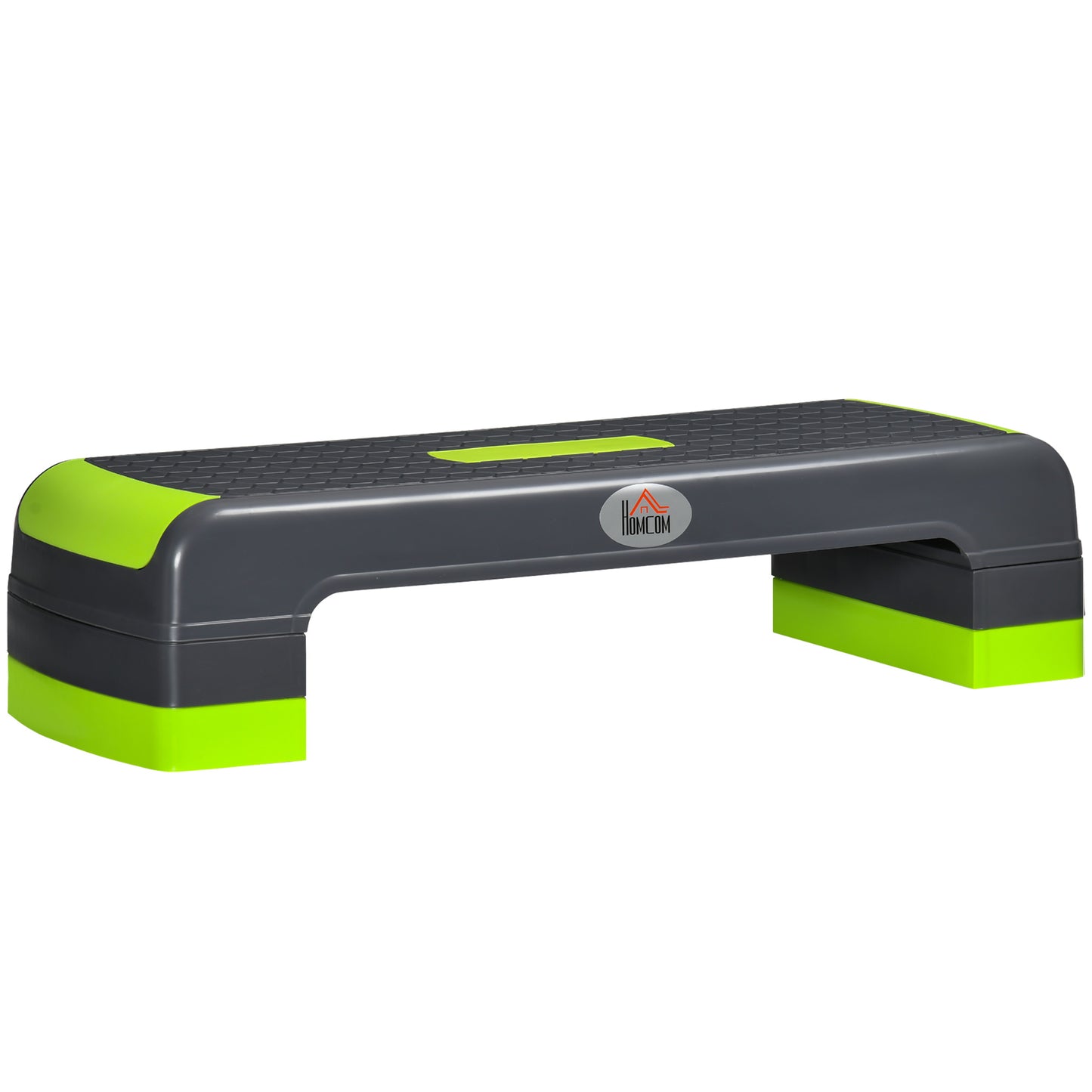 Photo of HOMCOM Aerobic Step with 3-Level Adjustable Heights for Home, Office Exercise, Grey and Green in Green colour on a white background