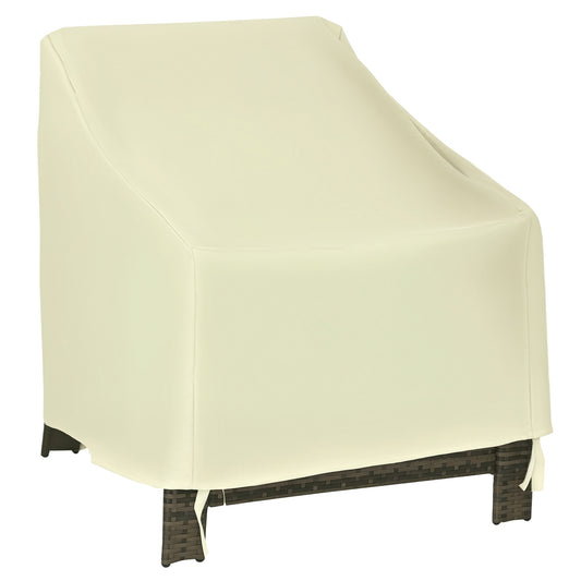 Outsunny pale beige Oxford cloth cover fitted over a single patio chair
