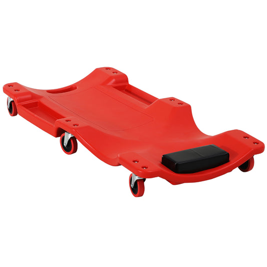 Photo of DURHAND Mechanic Vehicle Creeper, Under-Car Rolling Crawler Board, with Headrest, Wheels, Red in Red colour on a white background