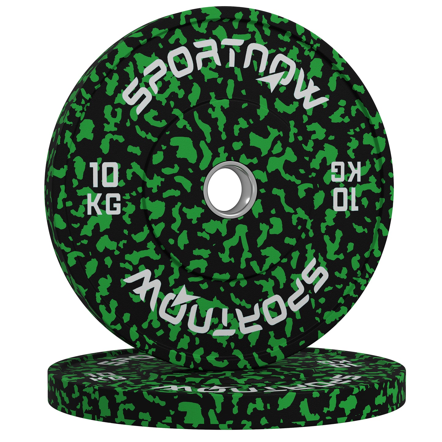 Photo of SPORTNOW Olympic Weight Plates with 5cm Holes, for Weight Lifting, 2 x 10kg in 10kg colour on a white background