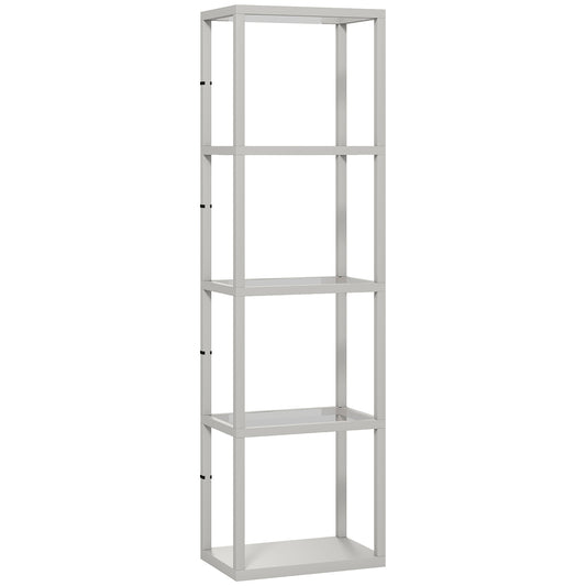 Photo of HOMCOM Four-Shelf Floor Lamp - Grey in Grey colour on a white background