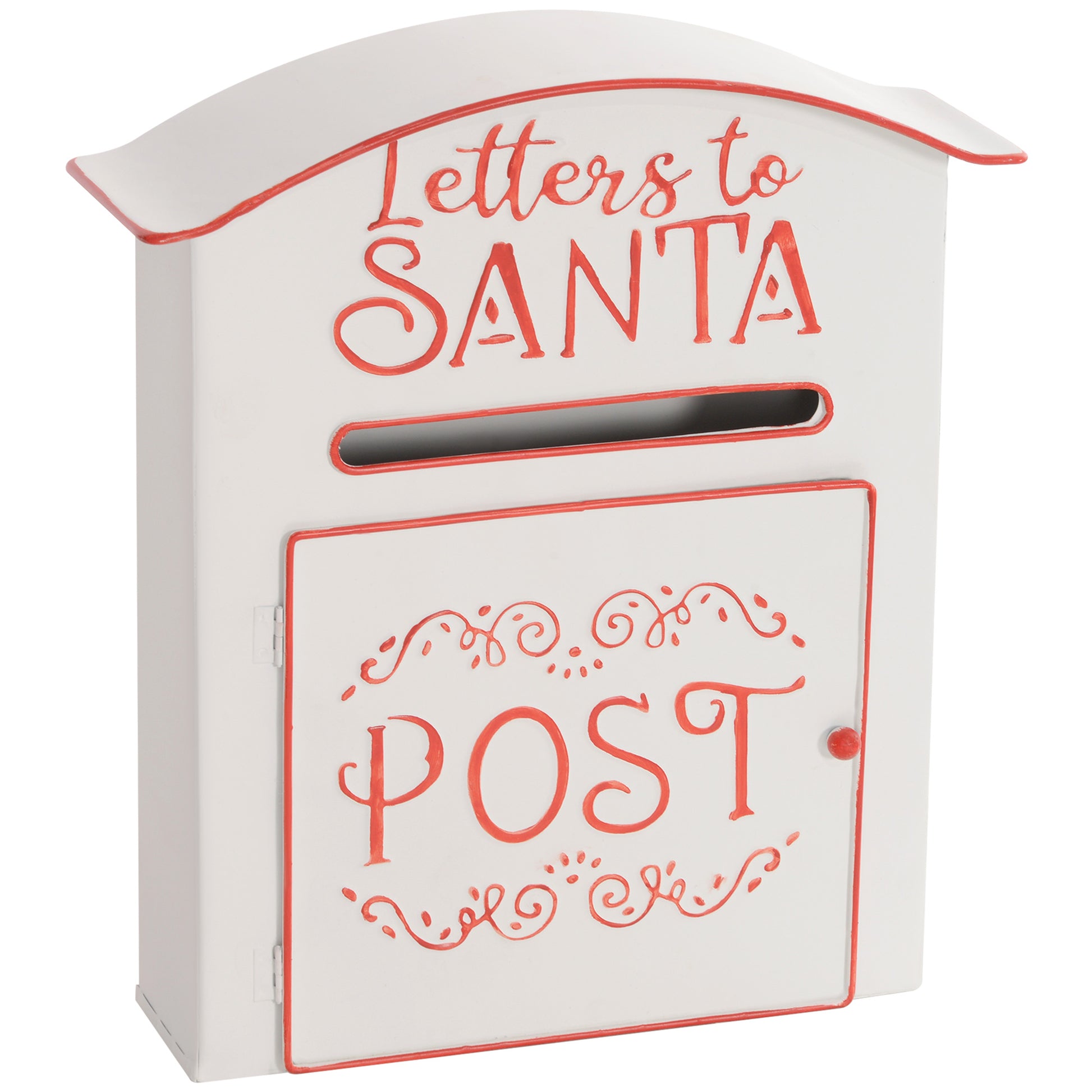 Photo of HOMCOM A5 Christmas Letter Postbox - White/Red in White/Red colour on a white background