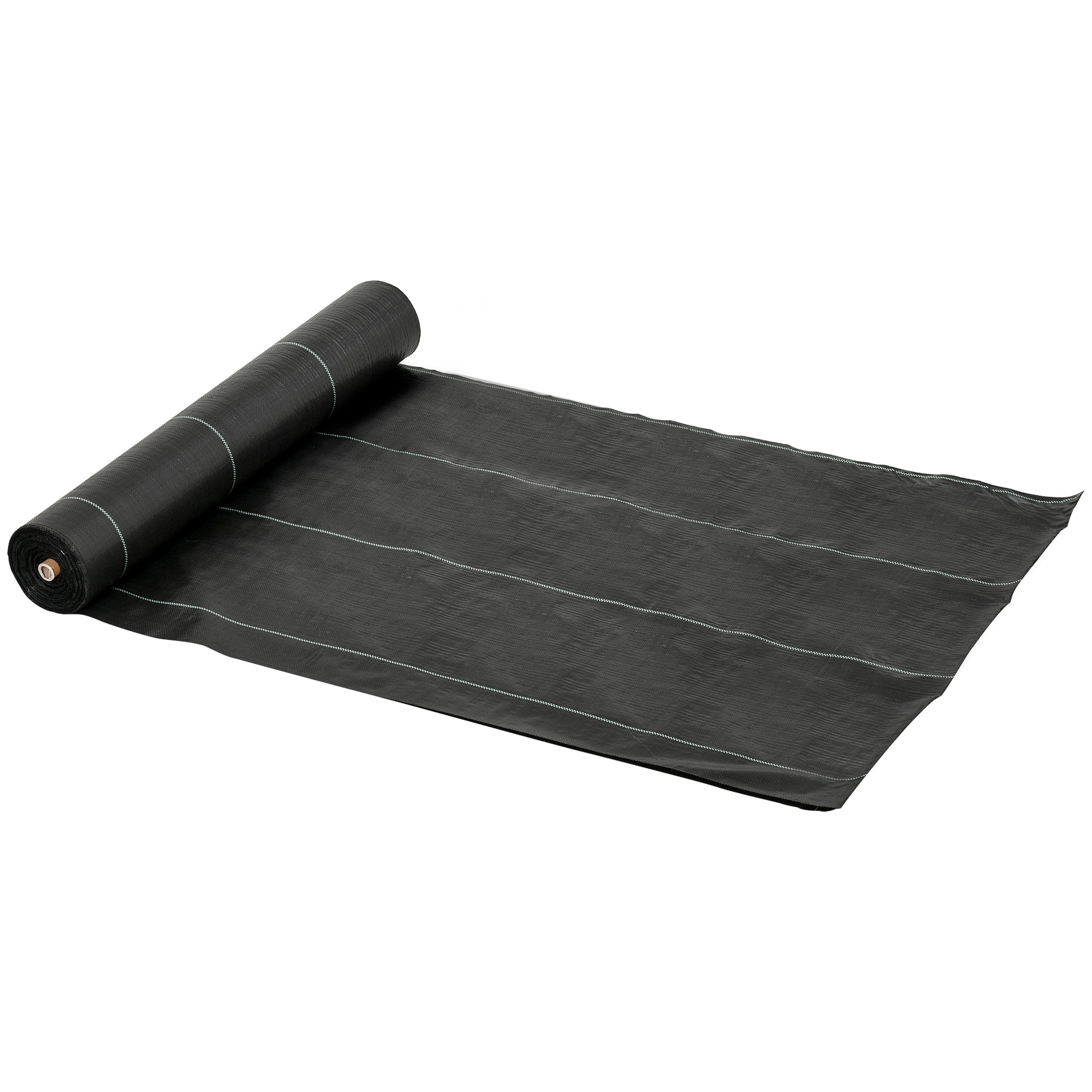 Photo of Outsunny 2m x 50m Weed Control Membrane, Heavy Duty Weed Control Barrier Fabric, 100gsm Ground Cover for Patios, Garden in Garden colour on a white background