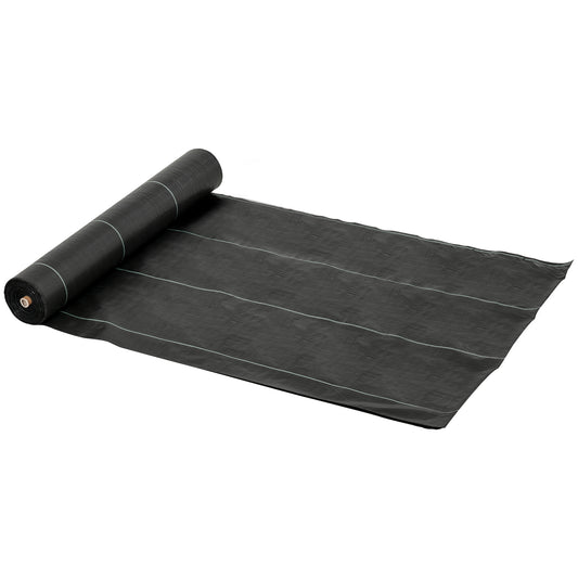Photo of Outsunny 2m x 50m Weed Control Membrane, Heavy Duty Weed Control Barrier Fabric, 100gsm Ground Cover for Patios, Garden in Garden colour on a white background