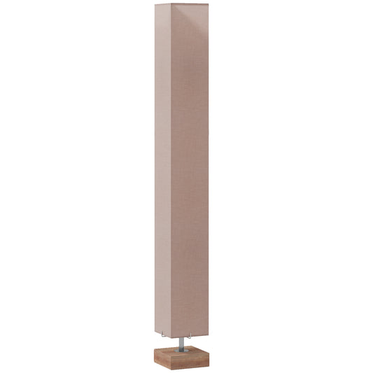 Photo of HOMCOM Floor Lamp, 120cm Standing Lamp with Linen Lampshade, Standard Light with Pine Wood Base for Living Room, Bedroom (Bulbs Not Included) in Included) colour on a white background