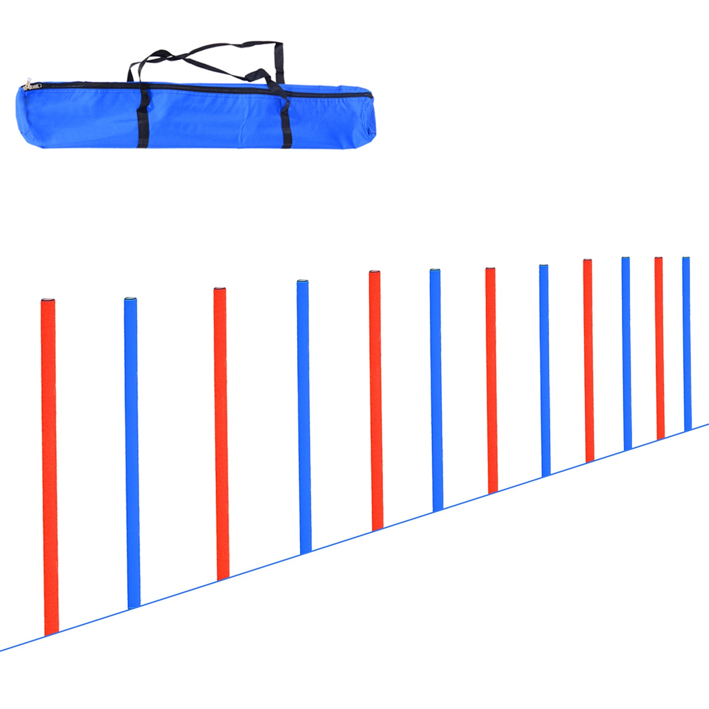 Photo of PawHut Dog Agility Training Equipment Dog Play Run Obedience Training Set Adjustable (Poles) in (Poles) colour on a white background