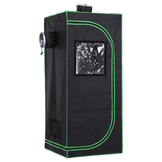 Photo of Outsunny Grow Tent Reflective Mylar Hydroponic with Adjustable Vents and Floor Tray for Indoor Plant Growing, 60 x 60 x 140 cm (24.5" x 24.5" x 55") in 55") colour on a white background