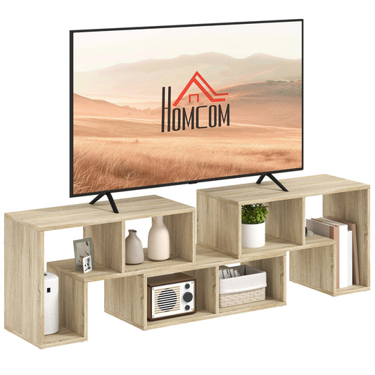 Photo of HOMCOM Three-Block Modular TV Stand - Grey Wood-Effect in Wood-Effect colour on a white background