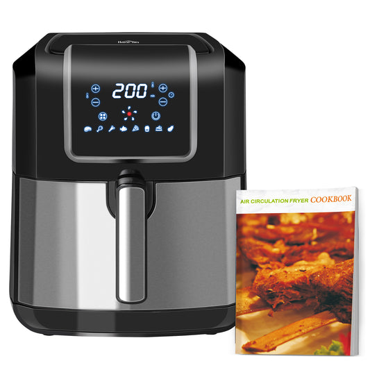 Photo of HOMCOM 6.5L Single Basket Air Fryer, 80-200°C Temperature, Black and Grey in Grey colour on a white background