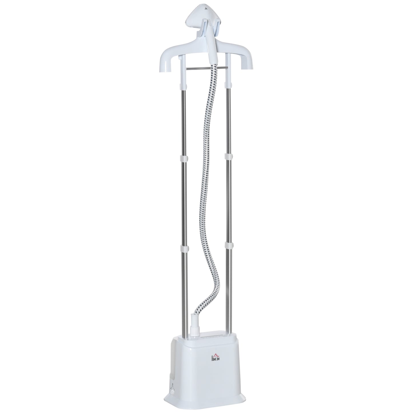 Photo of HOMCOM Upright Garment Clothes Steamer with 6 Steam Setting, 45s Fast Heat-up, 1.7L Water Tank and 35g/min steam flow, Wrinkle and Odour Remover Suitable for all Fabrics, 1960W, White in White colour on a white background