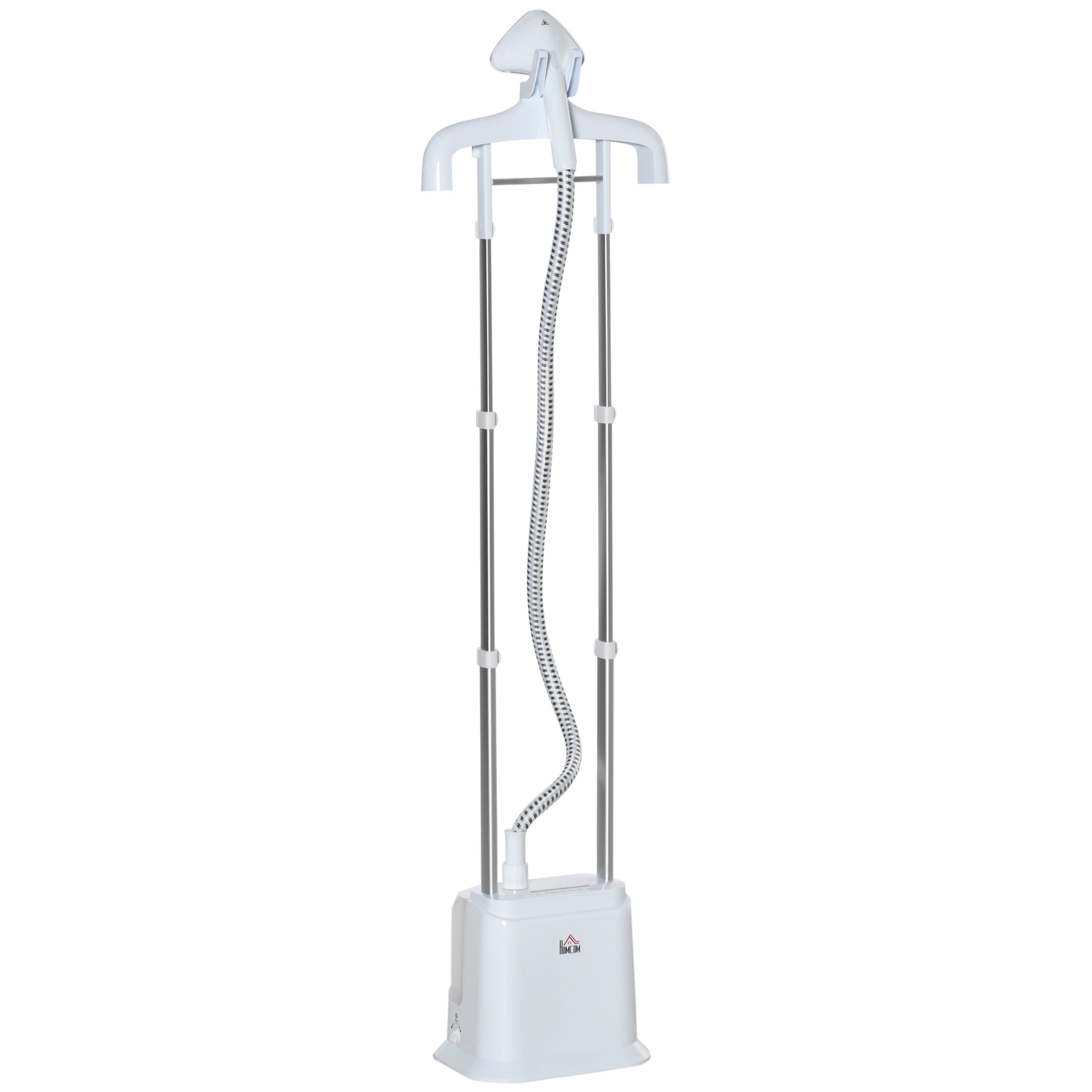Photo of HOMCOM Upright Garment Clothes Steamer with 6 Steam Setting, 45s Fast Heat-up, 1.7L Water Tank and 35g/min steam flow, Wrinkle and Odour Remover Suitable for all Fabrics, 1960W, White in White colour on a white background