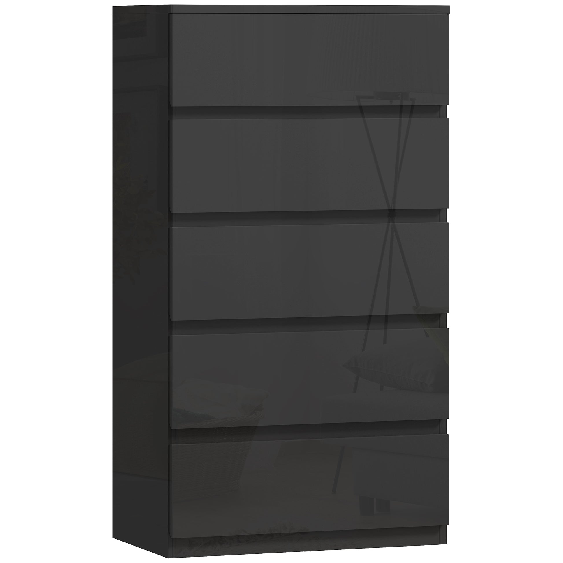 Photo of HOMCOM Chest of Drawers, 5-Drawer Storage Cabinets, Modern Dresser, Storage Drawer Unit for Bedroom in Bedroom colour on a white background