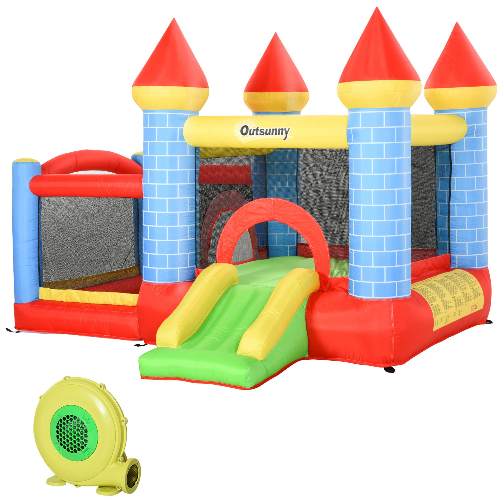 Photo of Outsunny Kids Bounce Castle Inflatable Trampoline Slide Pool Basket for Kids Age 3-10, 3 x 2.75 x 2.1m in 2.1m colour on a white background