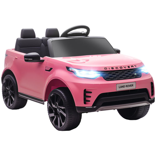 Photo of AIYAPLAY Land Rover Discovery Licensed 12V Kids Electric Car with Remote, 4 Wheel Suspension, Slow Start, Lights, Music, Pink in Pink colour on a white background