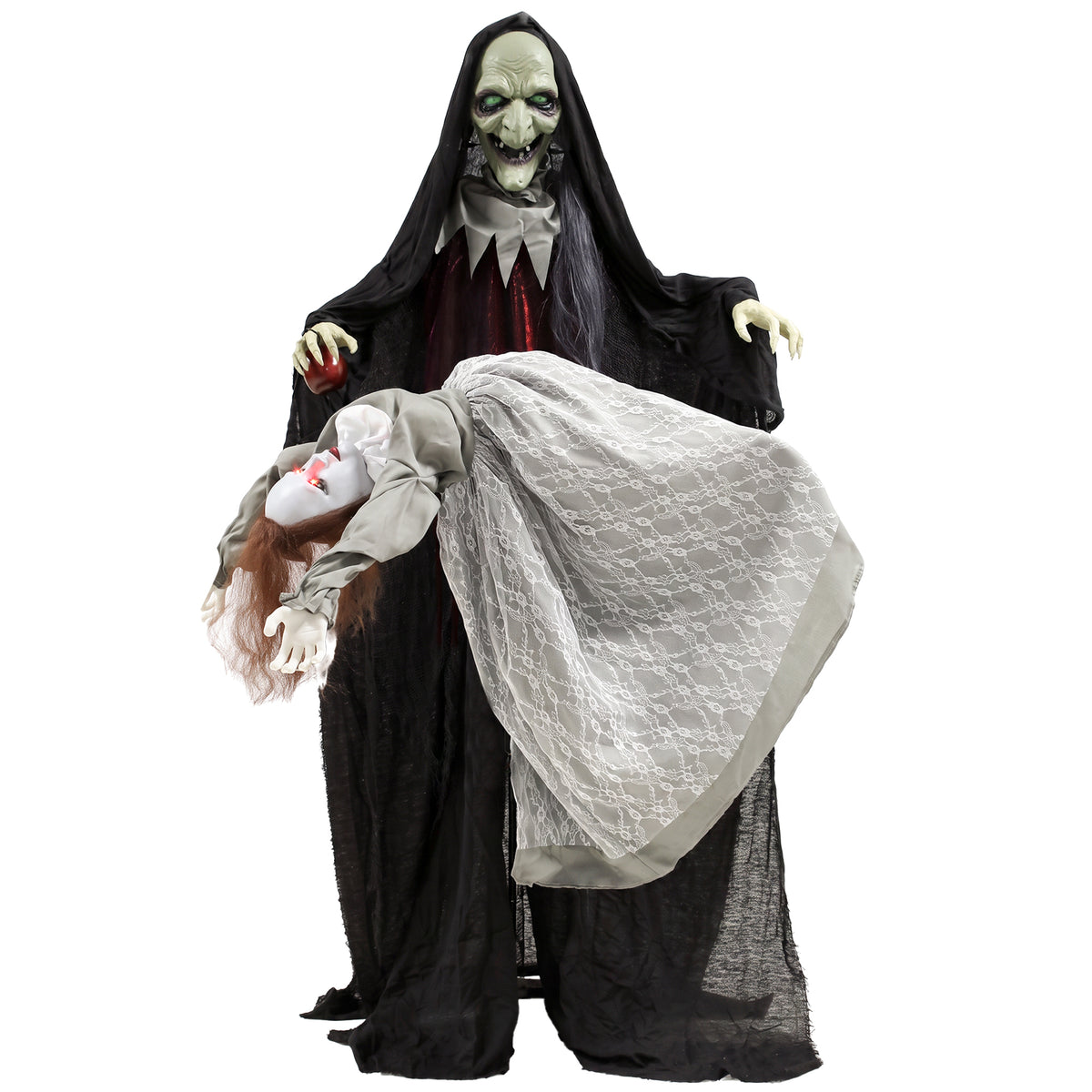 Photo of HOMCOM Halloween Animated Standing Witch with Floating Ghost Decoration with Rising and Falling Motion in Motion colour on a white background