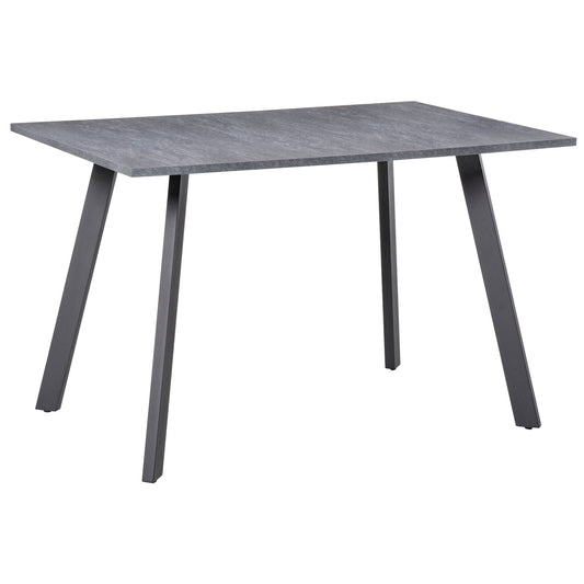 Photo of HOMCOM Dining Table, Contemporary Rectangle Kitchen Table with Metal Legs and Spacious Tabletop for Dining Room, Living Room, Dark Grey in Grey colour on a white background