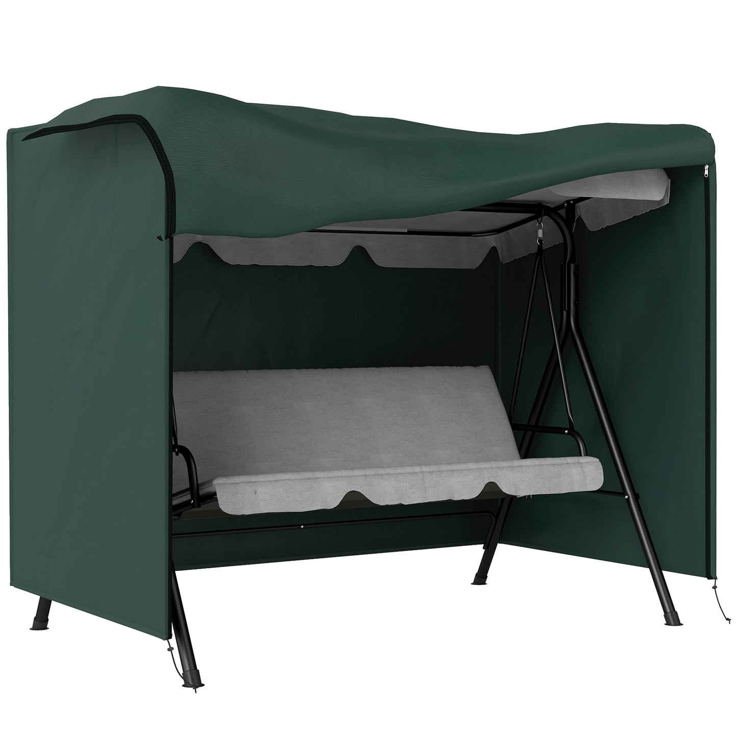 Photo of Outsunny 152 x 177cm Three-Seater Swing Chair Protective Cover Green in Green colour on a white background