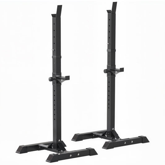 Photo of HOMCOM Adjustable Squat Rack, Weight Strength Training Bench Press Rack Weight Bench Supporter for Home Gym Exercise, Max Load 150kg, 124-154cm in 124-154cm colour on a white background