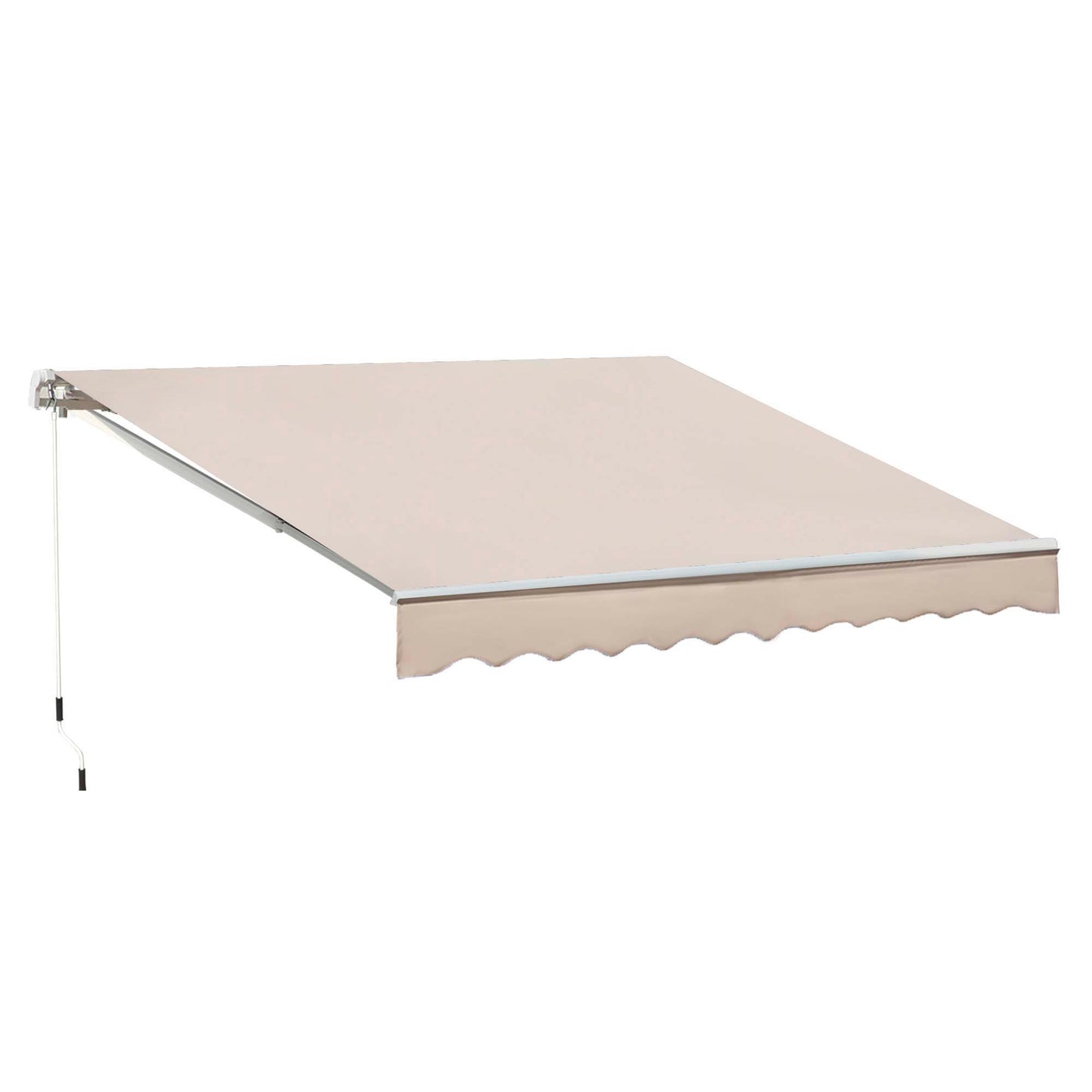 Photo of Outsunny Manual Retractable Awning, 3x2.5 m-Ivory White in White colour on a white background