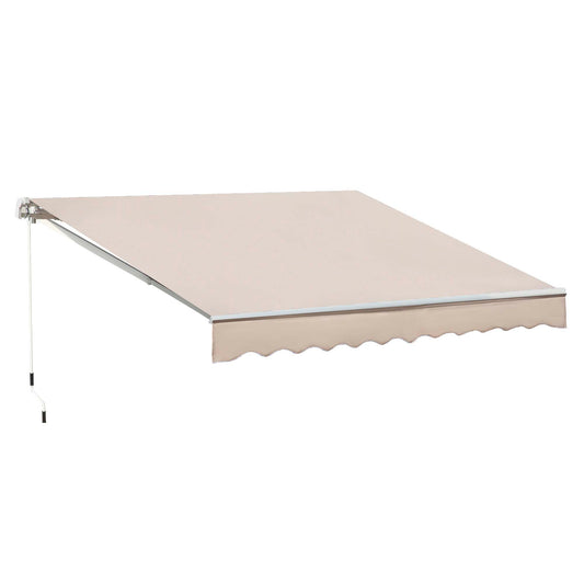 Photo of Outsunny Manual Retractable Awning, 3x2.5 m-Ivory White in White colour on a white background
