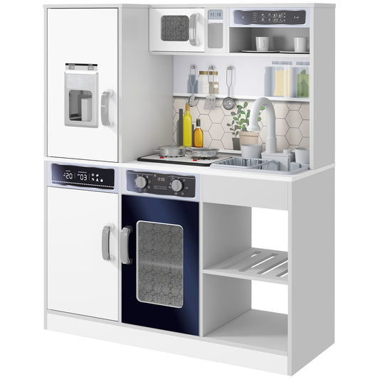 Photo of AIYAPLAY Pretend Play Toy Kitchen, Kids Kitchen Playset w/ Sounds, Lights, Running Water, Coffee Maker, Refrigerator in Refrigerator colour on a white background