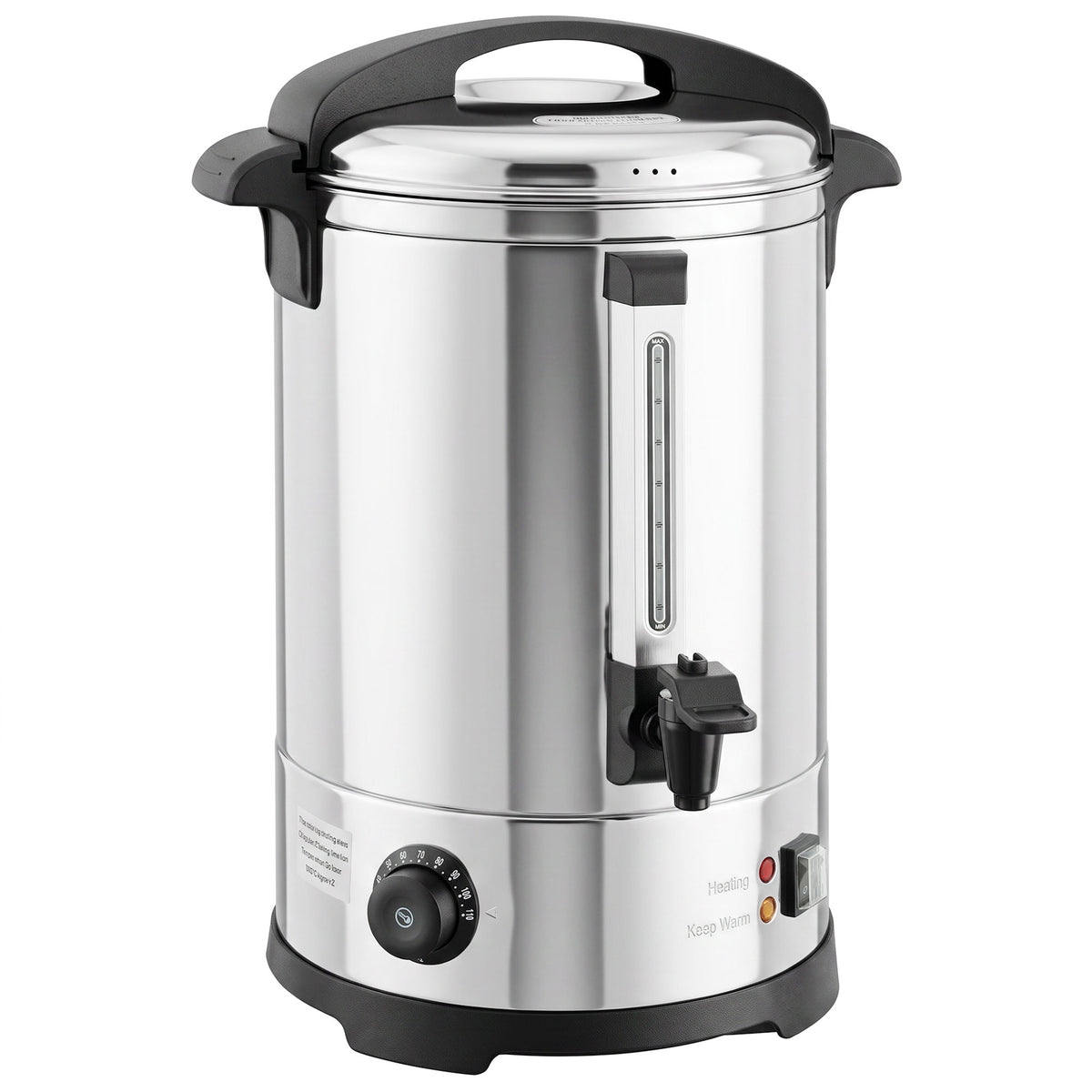 Photo of HOMCOM 6.5L Catering Urn, 1500W Stainless Steel Hot Water Boiler Dispenser with Thermostat, Keep Warm Function & Easy Pour Tap in Tap colour on a white background