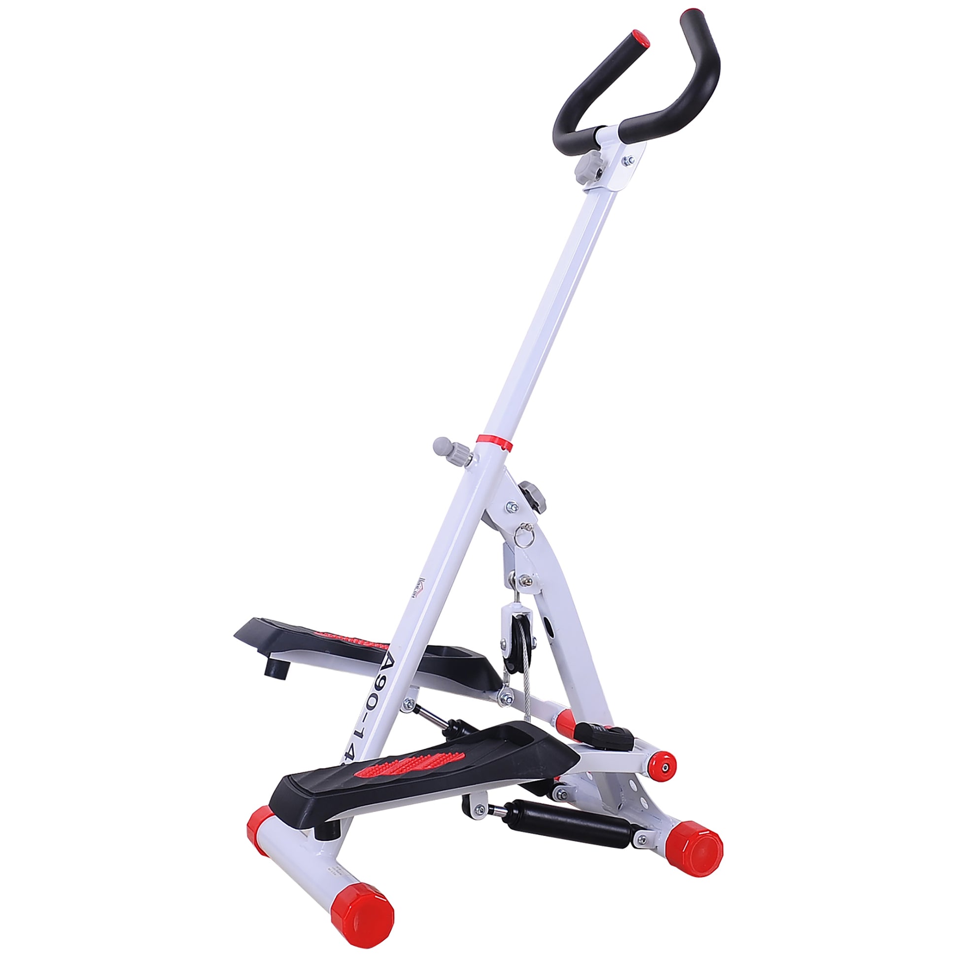 Photo of HOMCOM Stepper w/ Handle Hand Grip Workout Fitness Machine For Fitness Aerobic Exercise Home Gym Red in Red colour on a white background