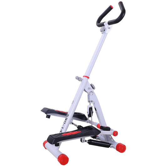 Photo of HOMCOM Stepper w/ Handle Hand Grip Workout Fitness Machine For Fitness Aerobic Exercise Home Gym Red in Red colour on a white background