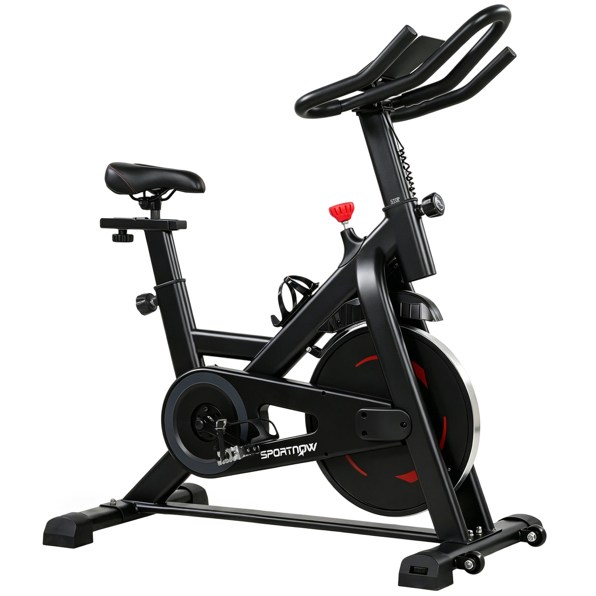 Photo of SPORTNOW Exercise Bike, Indoor Stationary Bike with Smart APP, 0-100% Magnetic Resistance, Adjustable Seat & Handlebars in Handlebars colour on a white background