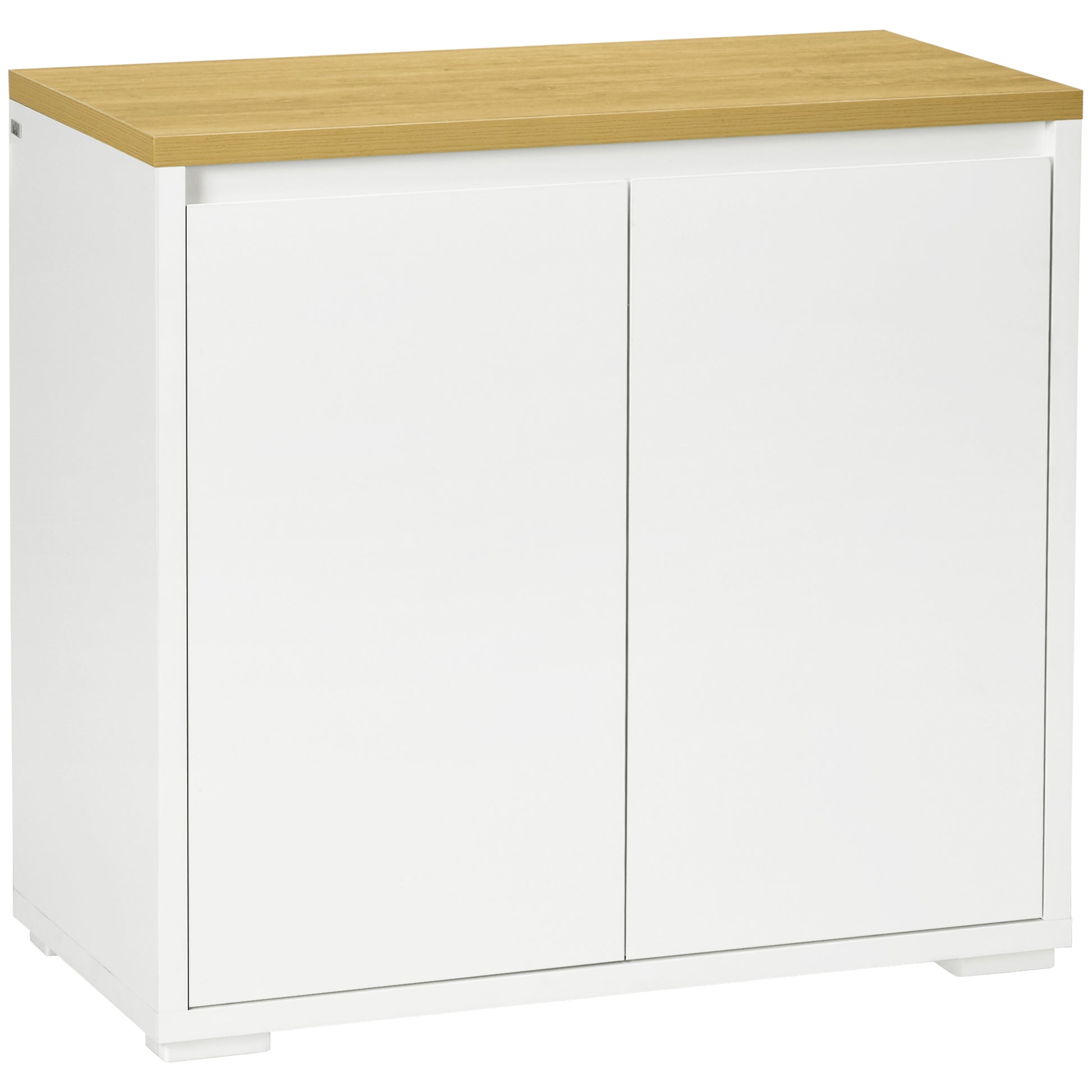 Photo of HOMCOM Kitchen Sideboard, Storage Cabinet with Double Doors and Adjustable Shelf for Living Room, Entryway, White in White colour on a white background