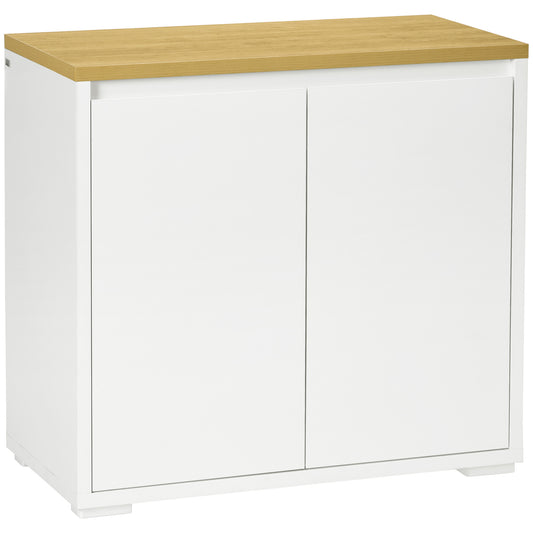 Photo of HOMCOM Kitchen Sideboard, Storage Cabinet with Double Doors and Adjustable Shelf for Living Room, Entryway, White in White colour on a white background