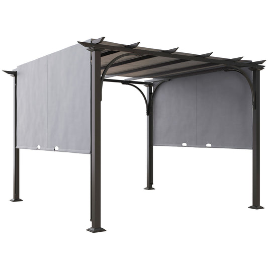 Photo of Outsunny 3 x 3(m) Outdoor Pergola, Garden Pergola Gazebo with Adjustable Canopy, Grey in Grey colour on a white background