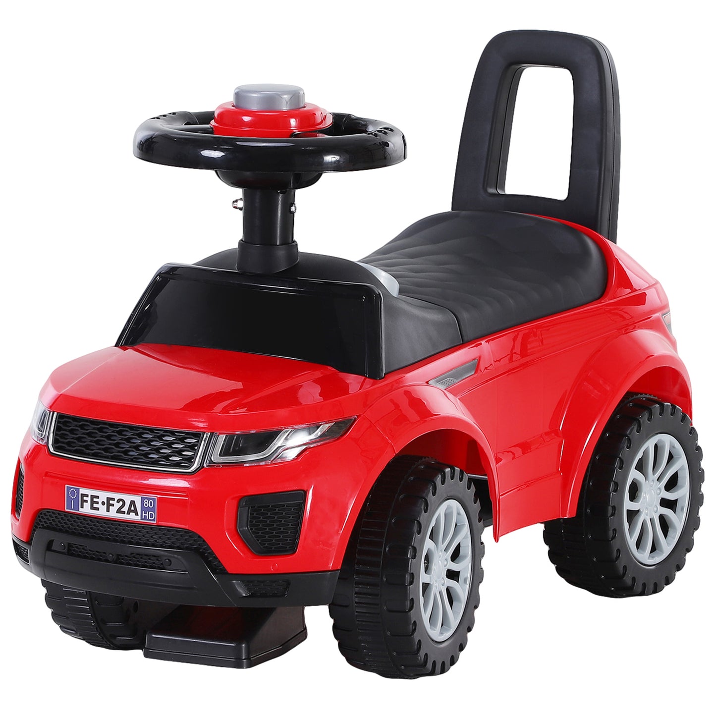 Photo of HOMCOM 3-in-1 Ride On Car Foot To Floor Slider Toddler w/ Horn Steering Wheel NO POWER Manual Under Seat Storage Secure Design for 1-3 Year Old Red in Red colour on a white background