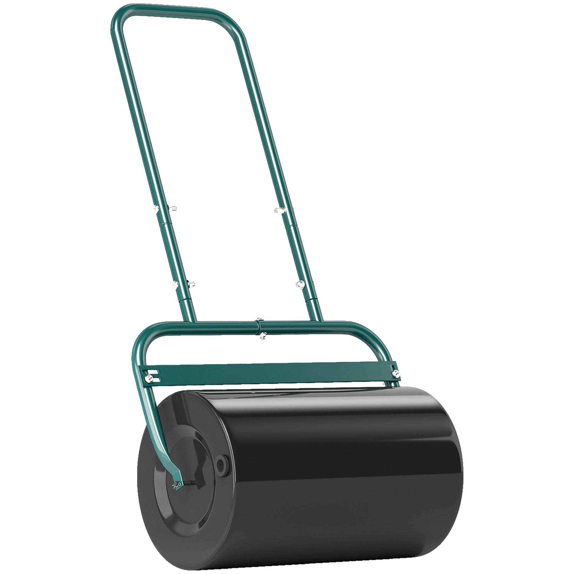 Photo of Outsunny 38L Fillable Cylinder Steel Lawn Roller - Dark Green in Green colour on a white background