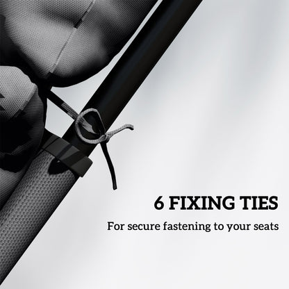 Close-up of a sun lounger cushion tie securing it to a chair frame