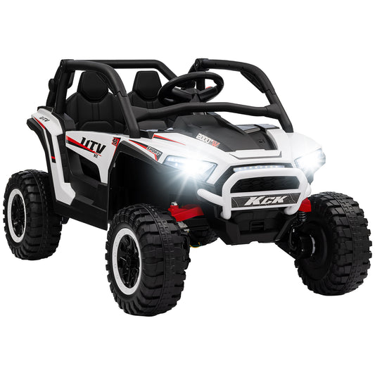 Photo of AIYAPLAY 2 Seater 24V 7AH Ride on Truck, Battery Powered Electric Ride On Car w/ Remote, Suspension, 3 Speeds, White in White colour on a white background