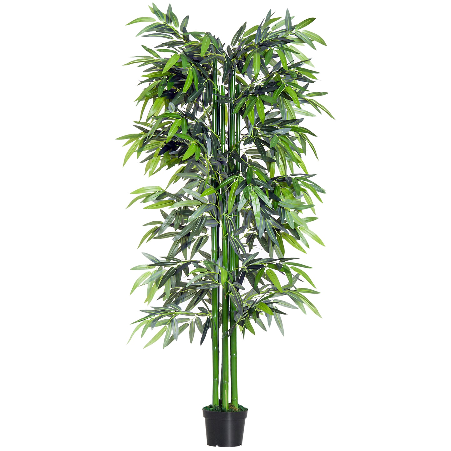 Photo of Outsunny 6ft Artificial Bamboo Tree Plant Greenery in A Pot for Home Office Planter 1.8M in 1.8M colour on a white background