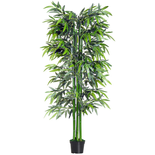 Photo of Outsunny 6ft Artificial Bamboo Tree Plant Greenery in A Pot for Home Office Planter 1.8M in 1.8M colour on a white background