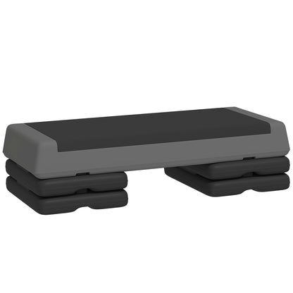SPORTNOW adjustable fitness stepper with gray platform and removable height risers