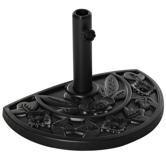 Photo of Outsunny 9kg Cement Concrete Half Round Parasol Base Umbrella Stand Garden Outdoor Accessories - Adjustable Coupler Suitable Umbrella Rod: Φ3.5cm, Φ3.8cm, Φ4.8cm in Φ4.8cm colour on a white background