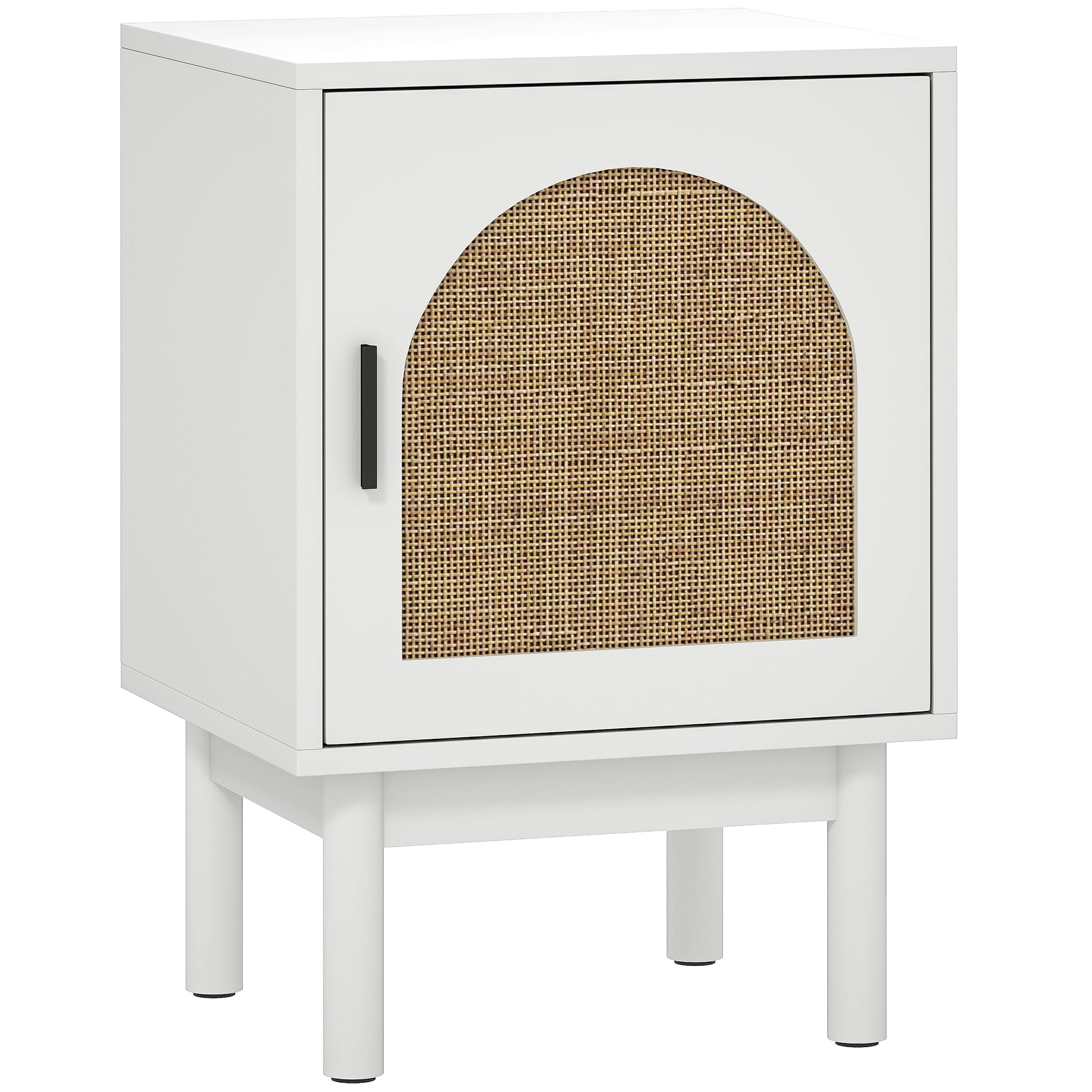 Photo of HOMCOM Rattan Bedside Table for Bedroom - White in White colour on a white background